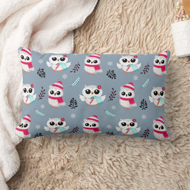Winter Owls Lumbar Cushion (Blanket)
