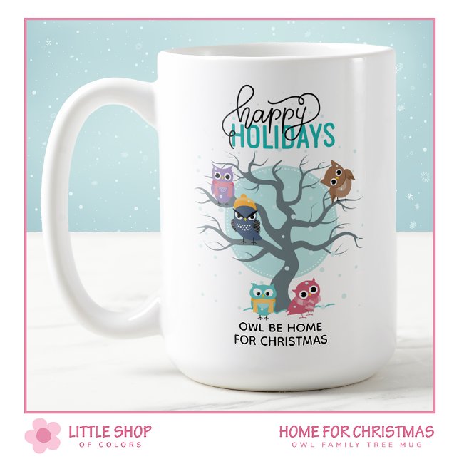 Winter Owls Personalised Christmas Coffee Mug (Creator Uploaded)