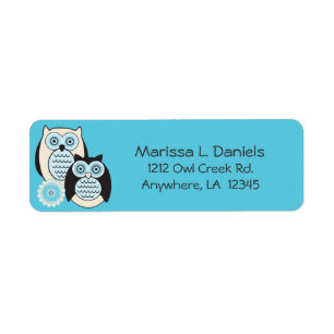 Winter Owls Return Address Labels