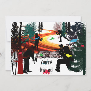 Winter Paintball in the Woods Invitation