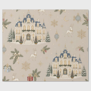 Winter Palace Taupe Christmas Wrapping Paper