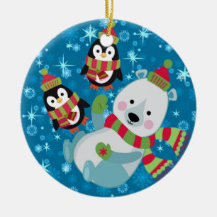 winter pals ceramic tree decoration
