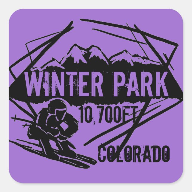 Winter Park Colorado ski elevation purple stickers (Front)