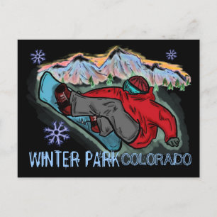 Winter Park Colorado snowboarder shred postcard