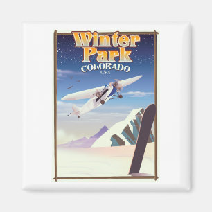 Winter Park colorado vintage travel poster Magnet