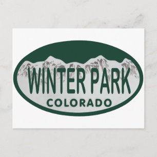 Winter Park license oval Postcard
