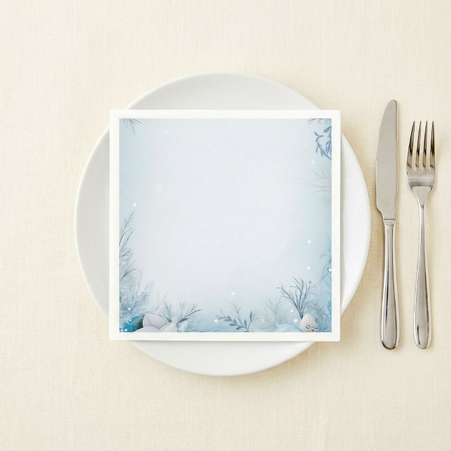 Winter party holiday season icy and snowy napkin (Winter party holiday season icy and snowy napkins.)