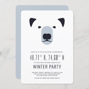 Winter Party   Polar Coordinates Invitation