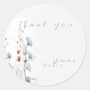 Winter pastel floral  Classic Round Sticker