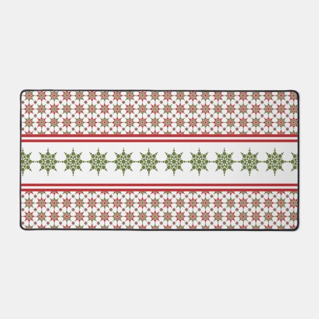 Winter Pattern Snowflake Theme Holiday Christmas Desk Mat (Front)