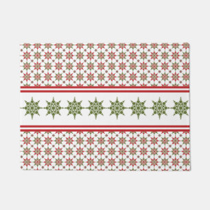 Winter Pattern Snowflake Theme Holiday Christmas Doormat