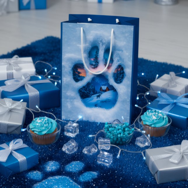 Winter Paw Print Tote Bag  (Creator Uploaded)