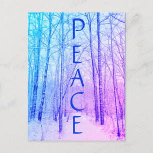 WINTER PEACE PURPLE POSTCARD