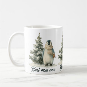 Winter Penguin “Best Mum Ever” Design Coffee Mug