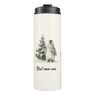 Winter Penguin “Best Mum Ever” Design Thermal Tumbler