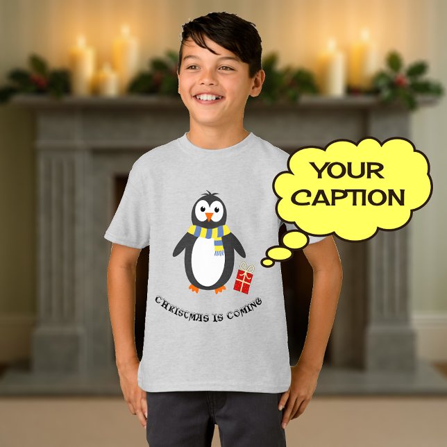 Winter penguin cute playful christmas customize T-Shirt (Creator Uploaded)