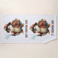 Winter Penguin Firefighter Ping Pong Paddle