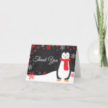 Winter Penguin Red Snowflake Thank You Card<br><div class="desc">Winter Penguin Red Snowflake Thank You Card</div>