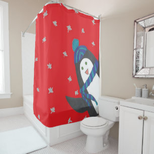 Winter Penguin Shower Curtain