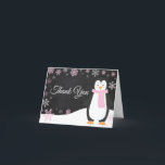 Winter Penguin Snowflake Pink Thank You Card<br><div class="desc">Winter Penguin Snowflake Pink Thank You Card</div>