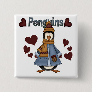 Winter Penguin Tshirts and Gifts 15 Cm Square Badge