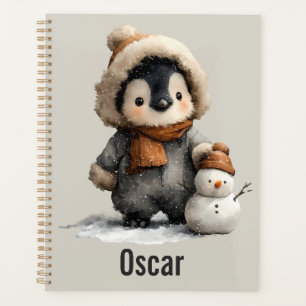 Winter Penguin with Snowman Design Planner