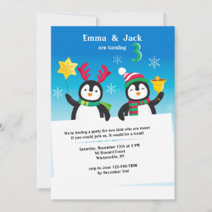 Winter Penguins Invitation