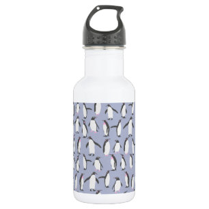 Winter Penguins seamless pattern + your ideas 532 Ml Water Bottle