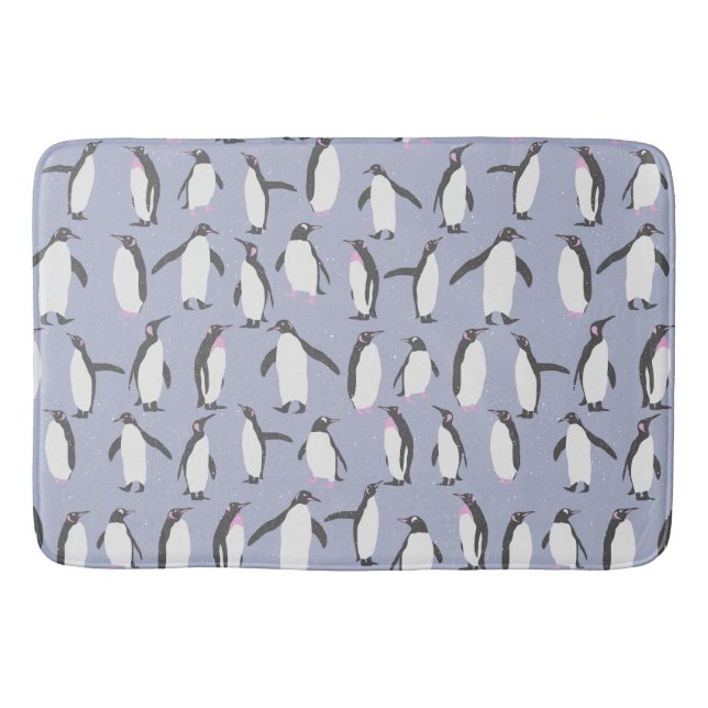 Winter Penguins seamless pattern + your ideas Bath Mat (Front)