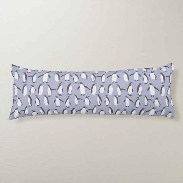 Winter Penguins seamless pattern + your ideas Body Cushion (Front)