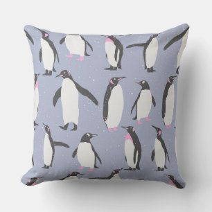 Winter Penguins seamless pattern + your ideas Cushion