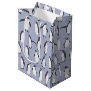 Winter Penguins seamless pattern + your ideas Medium Gift Bag