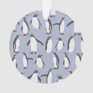Winter Penguins seamless pattern + your ideas Ornament