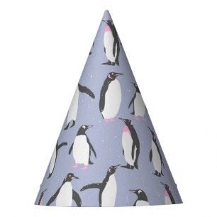 Winter Penguins seamless pattern + your ideas Party Hat
