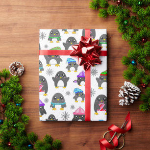 Winter Penguins Wrapping Paper