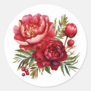 Winter Peony Stickers
