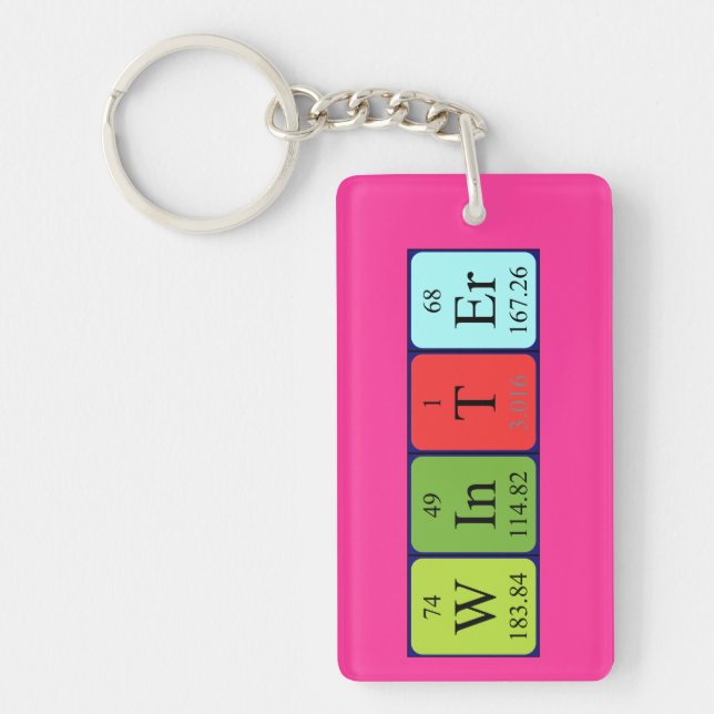Winter periodic table name keyring (Front)