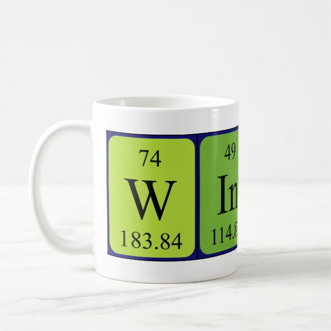 Winter periodic table name mug (Left)