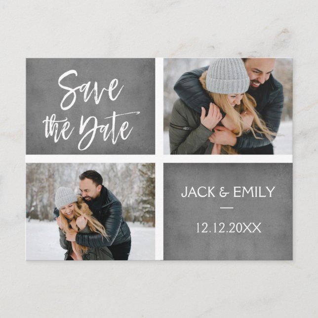 Winter Photo Save the Date Card (Front)