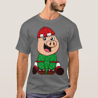 Winter Piglet Christmas Farmer Pig 1 T-Shirt