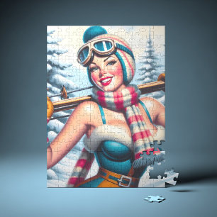 Winter Pin-up Girl Jigsaw Puzzle