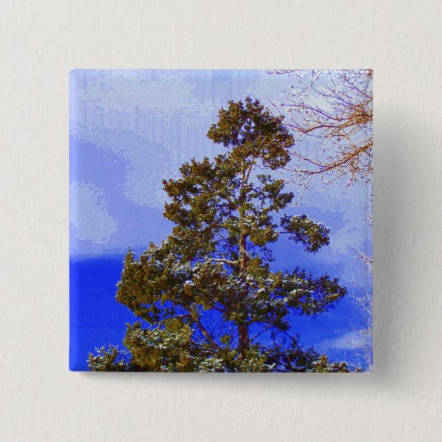 Winter Pine button (Front)