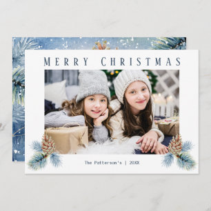 Winter Pine Cones Holiday Card