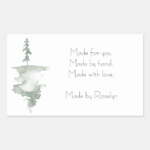 Winter Pine Holiday Rectangle Stickers