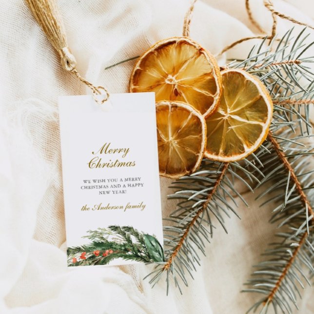 Winter Pine Merry Christmas Gift Tags (Creator Uploaded)