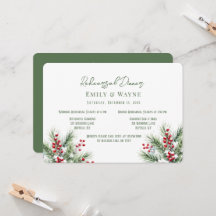 Winter Pine & Red Berries Rehearsal Dinner