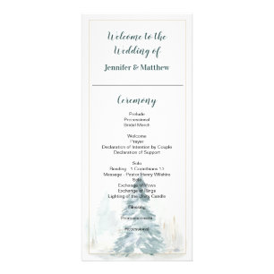 Winter Pine Romance Wedding Program Cards