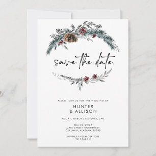 Winter Pine Save the Date Invitation