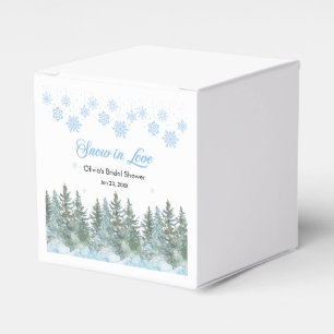 Winter Pine Snow in Love Snowflakes Bridal Shower Favour Box
