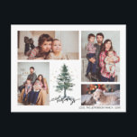 Winter Pine Tree 4 Photo Collage Happy Holiday Postcard<br><div class="desc">Minimal and elegant design printed Modern Winter Pine Tree Christmas Four Photo Collage Happy Holiday Postcard that can be customised with your text. Please click the "Customise it" button and use our design tool to modify this template. Check out the Graphic Art Design store for other products that match this...</div>
